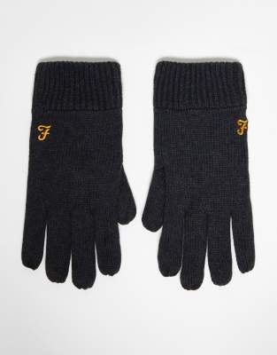 Farah logo gloves in grey