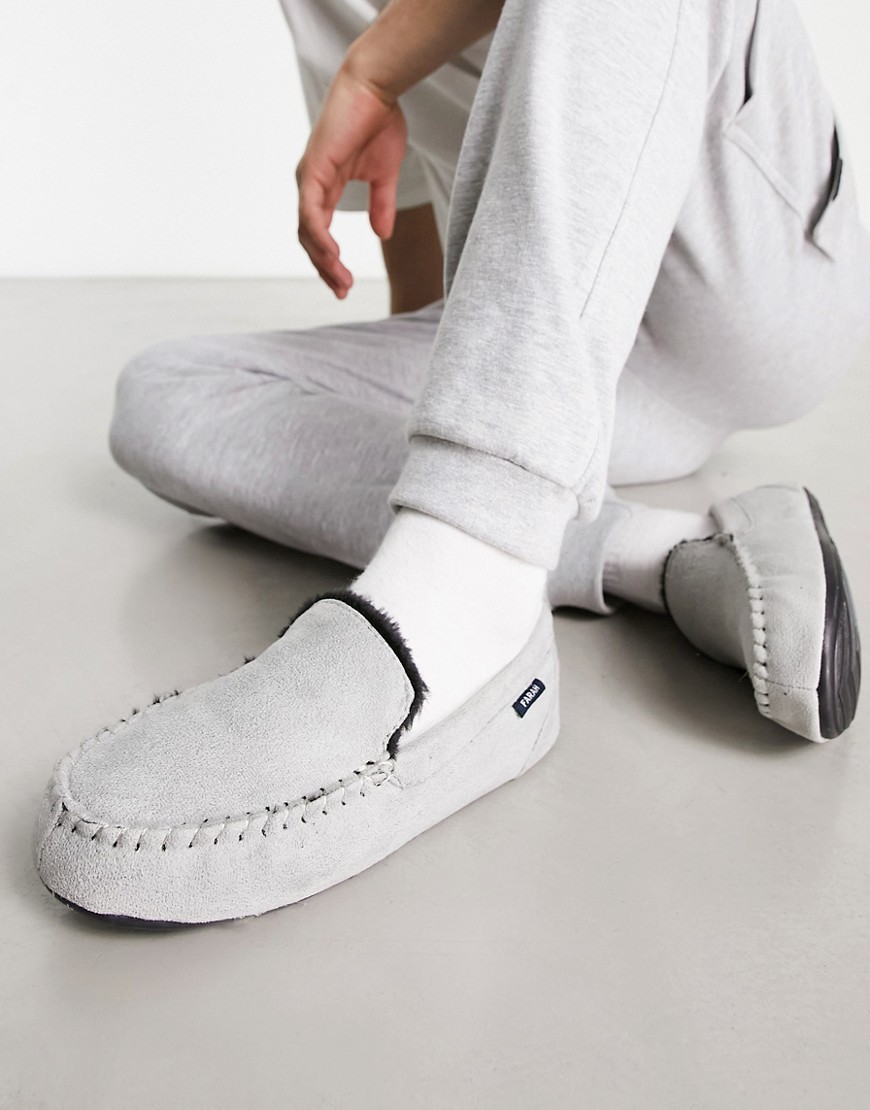 logo moccasins in gray