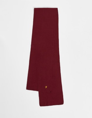 Farah logo scarf in burgundy