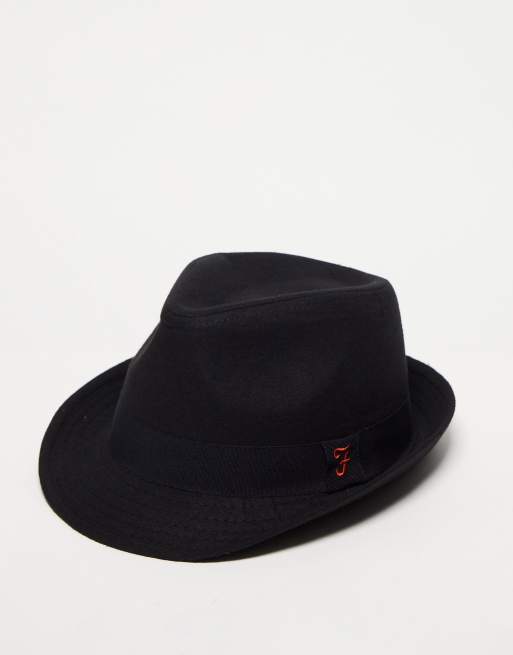 Farah logo trilby hat in black