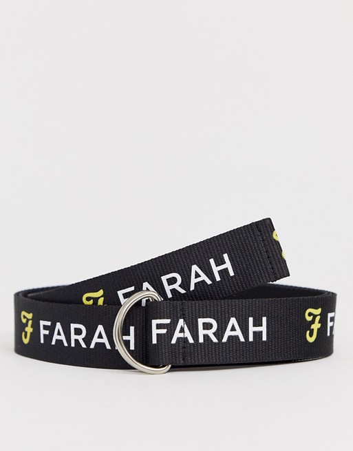 Farah long webbing belt in black
