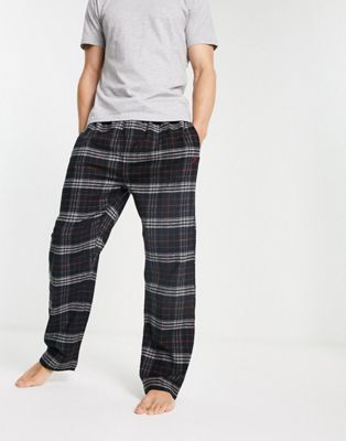 Farah lounge pant in navy and red check