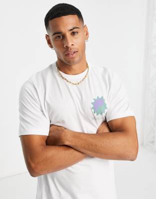 Farah Farah Mackey ying yang cotton t-shirt in white - WHITE