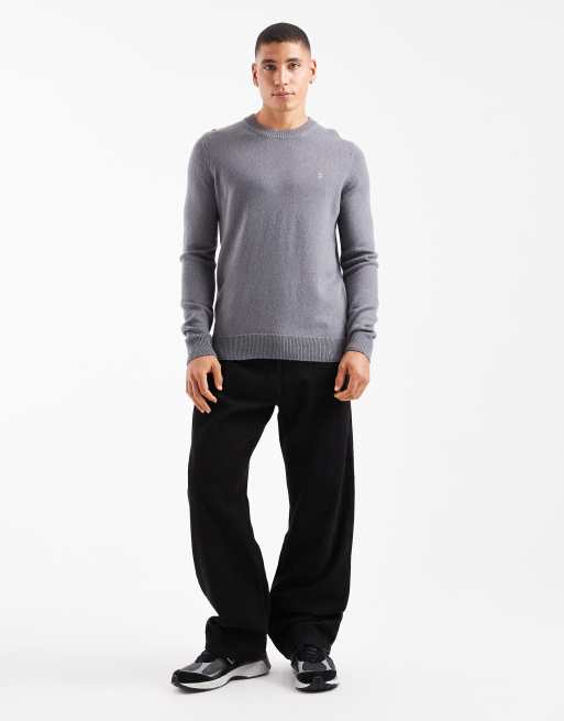 Farah maidstone lambswool jumper in grey, 2 of 5