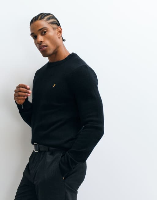 Farah Maidstone Sweatshirt mit Logo und Rundhalsausschnitt in Schwarz, 2 von 5