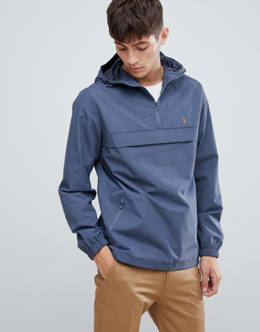 Farah Mani hooded overhead jacket in gray | ASOS