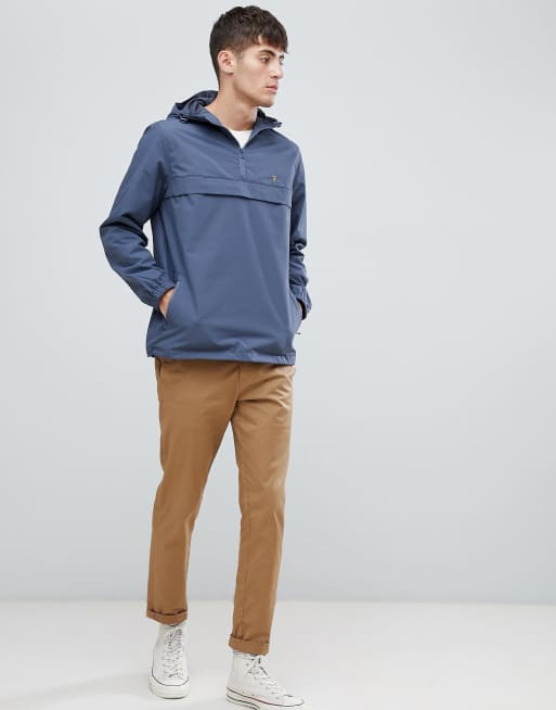 Farah Mani hooded overhead jacket in grey ASOS