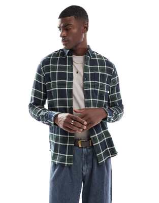 Farah Farah Marcelo check longsleeve shirt in navy