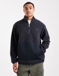 [Farah] Farah MEWS 1/4 zip fleece in navy S NAVY