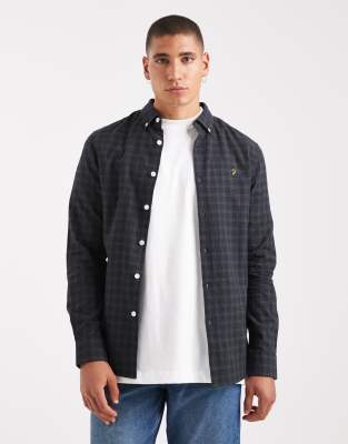 Farah Farah Millers long sleeve shirt in navy - NAVY