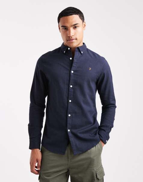 Farah - Milners - Camicia blu a maniche lunghe - view 1