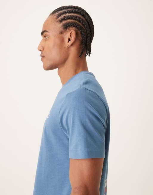 Farah - Morween - Blå kortærmet T-shirt med grafisk print på ryggen, 4 af 5