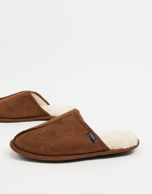 Farah mule slippers in chestnut