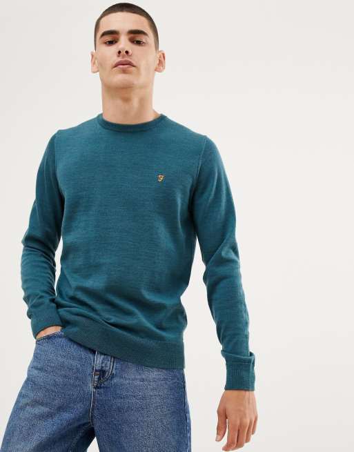 Farah – Mullen – Grüner Pullover aus Merinowolle