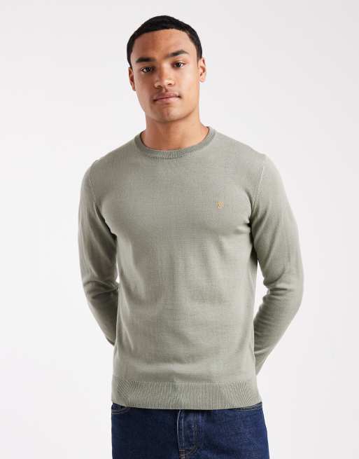 Farah Mullen merino wool jumper green - MGREEN