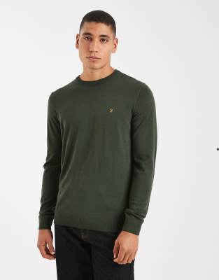 Farah Farah mullen merino wool jumper in dark green