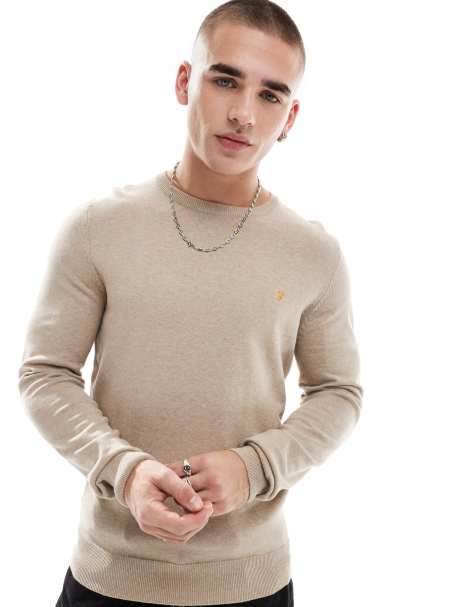 Farah - Mullen - Pull en maille à enfiler - Beige - view 1