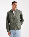 [Farah] Farah Murphy zip through jacket in green XS GREEN