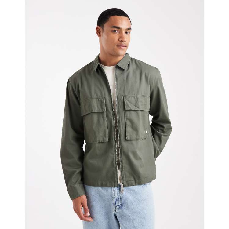 Farah Murphy zip up jacket in green | ASOS