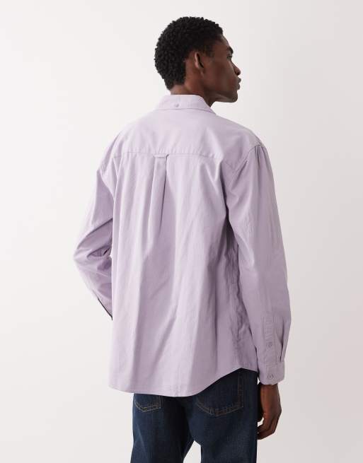 Farah - Netherton - Chemise en velours côtelé à manches longues et logo - Lilas, 3 de 5