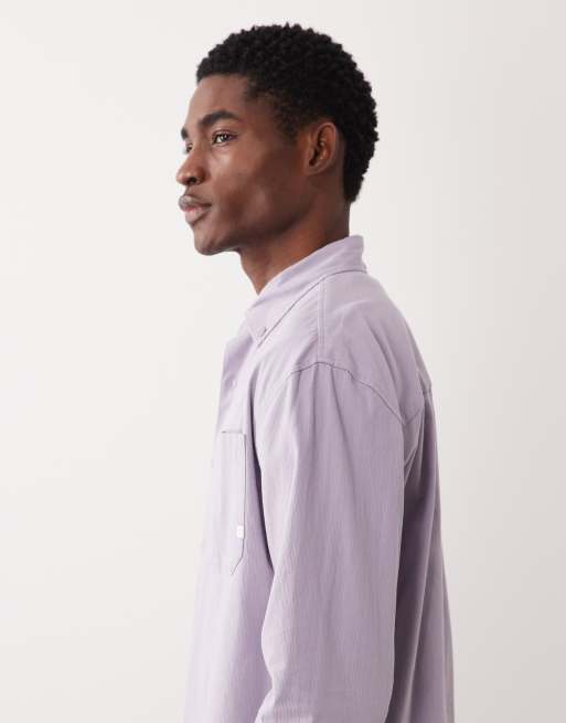 Farah - Netherton - Chemise en velours côtelé à manches longues et logo - Lilas, 4 de 5