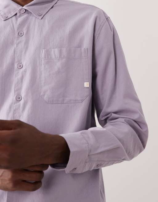 Farah - Netherton - Chemise en velours côtelé à manches longues et logo - Lilas, 5 de 5