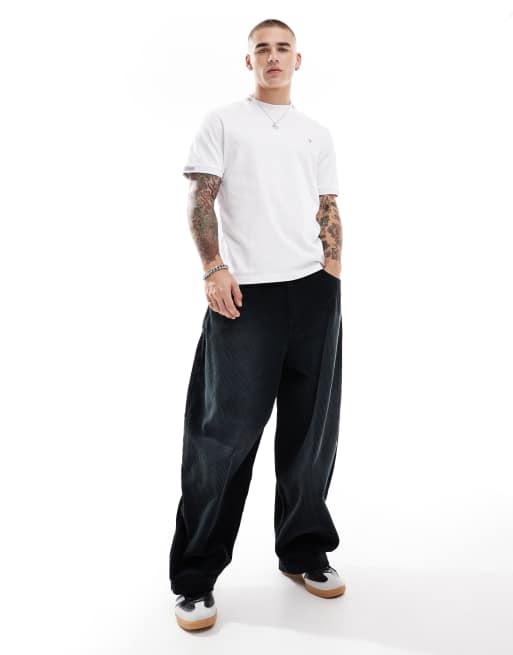 Farah northleigh t-shirt in white with jacquard cuffing, 2 of 4