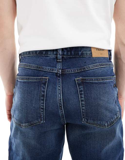 Farah – Norwood – Gerade geschnittene Jeans in verwaschenem Dunkelblau, 4 von 5