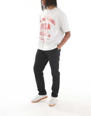 Farah Norwood Hopsack Chino Pants In Black