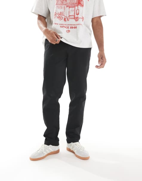 Farah Norwood hopsack chino trousers in black - view 1