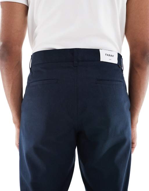 Farah norwood hopsack pants in navy , 5 of 5