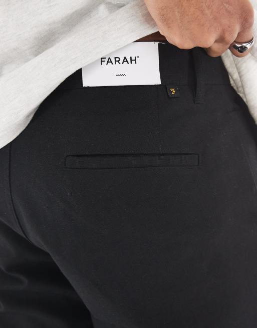 Farah - Norwood Hopsack - Sorte chinobukser , 4 af 5