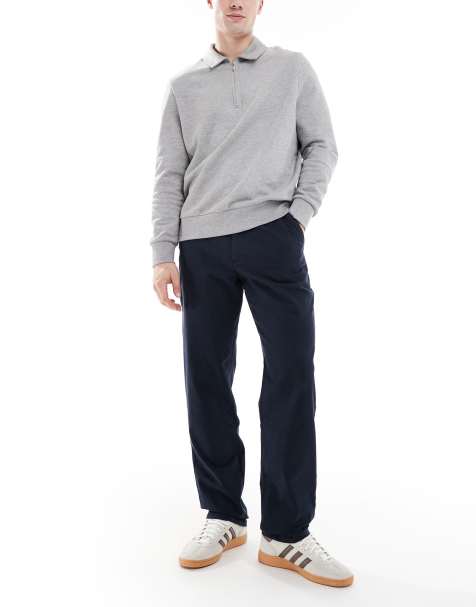 Farah norwood straight fit chino trousers in navy