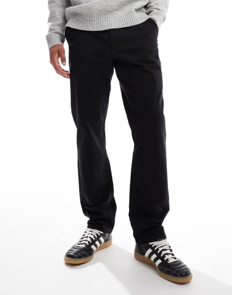 Farah norwood straight leg twill pants black - view 1