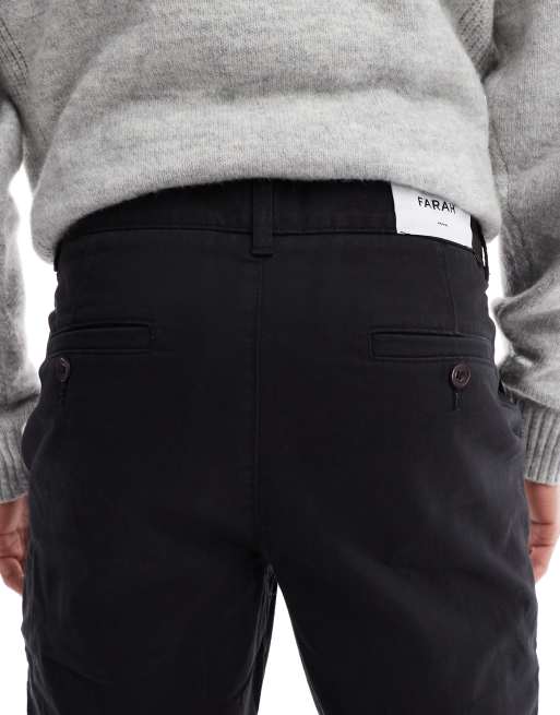 Farah norwood straight leg twill pants black, 5 of 5