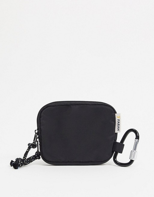Farah nylon wallet in black
