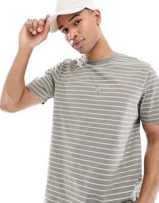 Farah Farah oakland stripe t-shirt in green