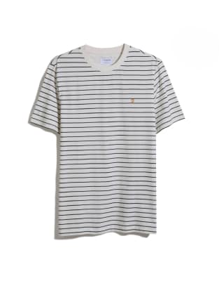 Farah Farah oakland stripe t-shirt in white and navy