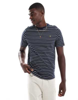 FARAH & WAKE, Striped T-shirt（size.L） Farah Men's Montego T-Shirt, Blue Teal 424, XX (Size:XX