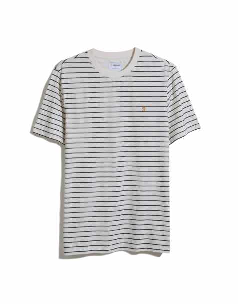 Farah - Oakland - T-shirt rayé - Blanc et bleu marine - view 1