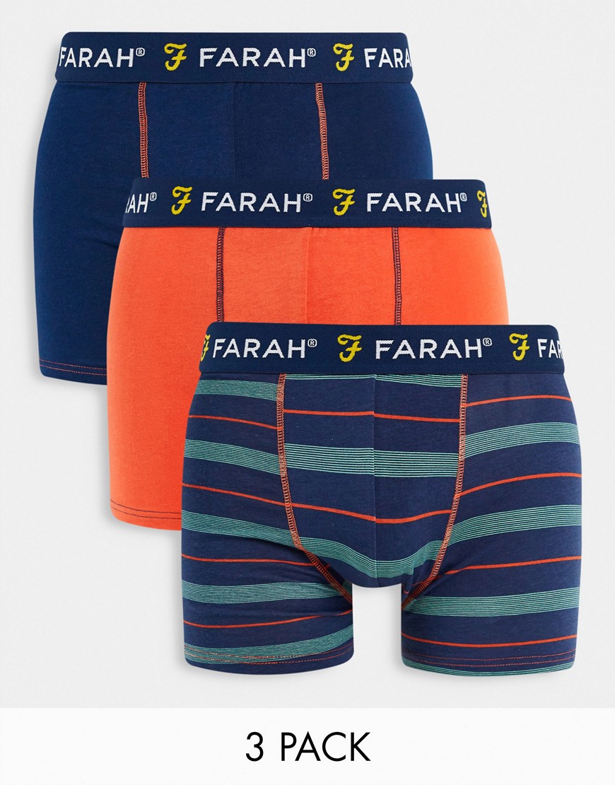 Farah Oakleer 3 pack boxers in orange