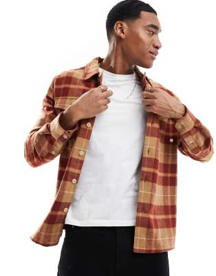 Farah obrien check shirt in beige-Neutral