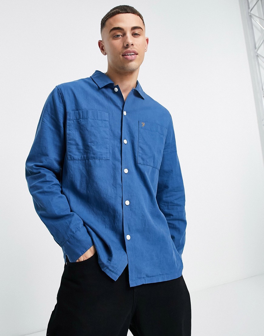 Farah - Overhemd met lange mouwen in blauw