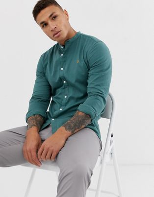 Farah – Owens – Grön skjorta med murarkrage
