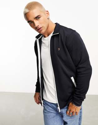 Farah Pablo Full Zip Track Top In True Navy