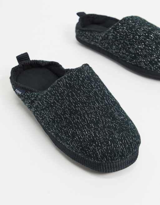Farah padded low top slippers in black marl, 4 of 4