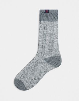 Farah pardey fleece lined slipper socks in grey - ASOS Price Checker