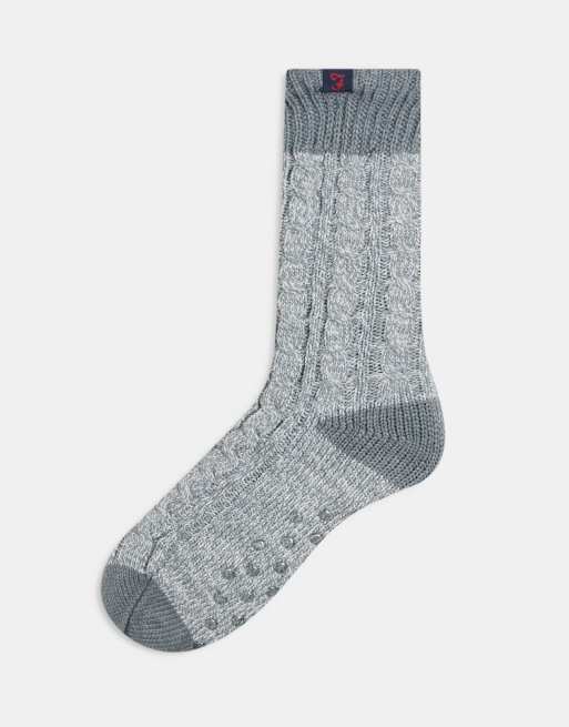 Farah Pardey fleece lined slipper socks in grey