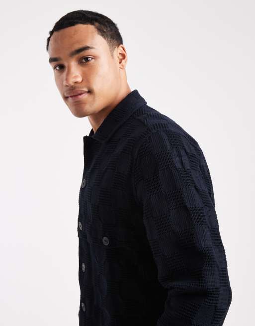 Farah - Pemberton - Overhemd met lange mouwen in marineblauw, 4 van 5