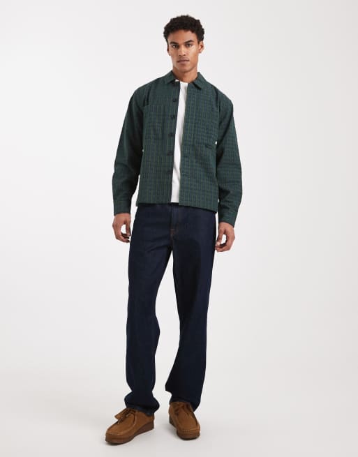 Farah photie longsleeve checked shirt in dark green, 2 of 5